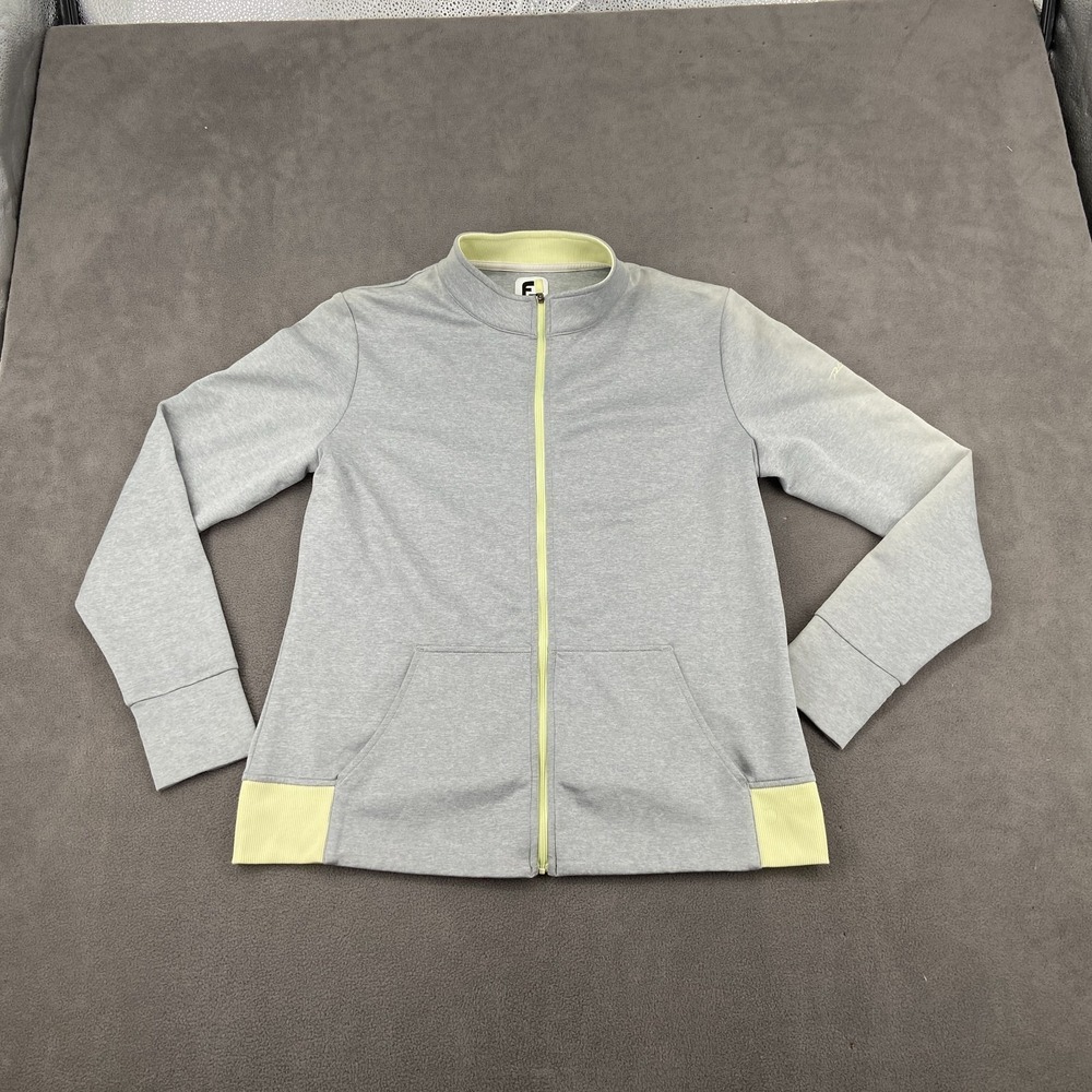 FootJoy Jacket Womens Large Heather Gray Full Zip Mid Layer Golf Performance